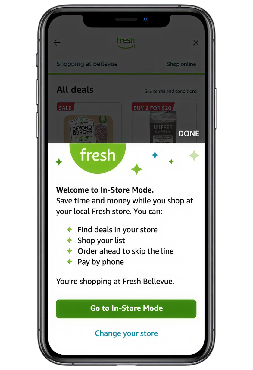 In-Store Mode onboarding screen