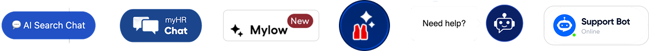 Entry points and avatars for the six Lowe's AI chat systems